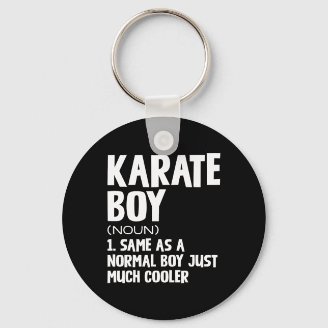 Funny Karate Boys Definition  Key Ring (Front)