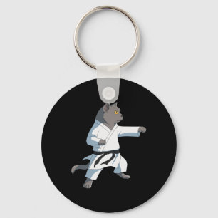 Funny Karate British Shorthair Cat Key Ring