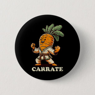 Funny Karate Carrot Carrate Karate Trainer Karate  6 Cm Round Badge