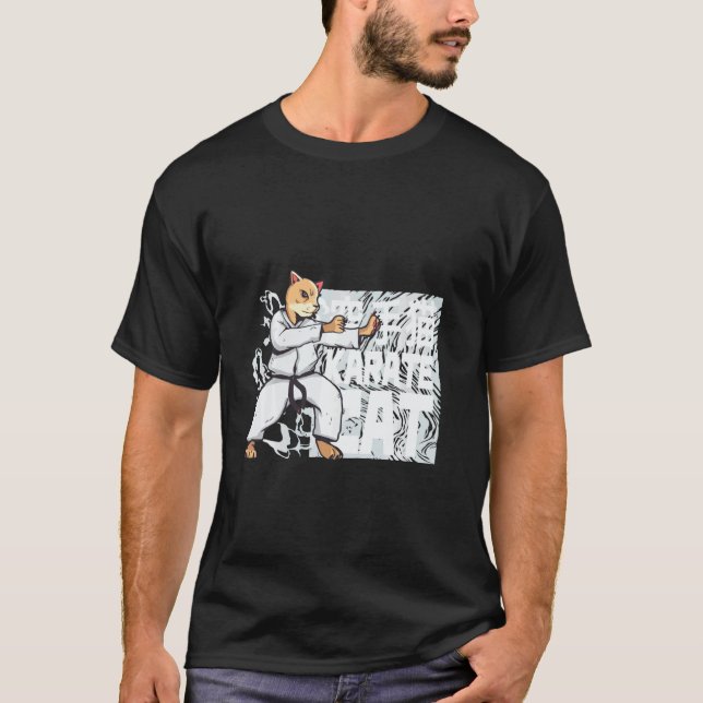 Funny Karate Cat T-Shirt (Front)