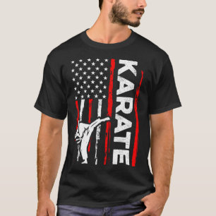 Funny Karate Design 4th Of July Usa American Flag T-Shirt