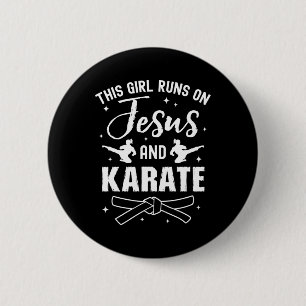 Funny Karate Design For Girls Women Karate Martial 6 Cm Round Badge