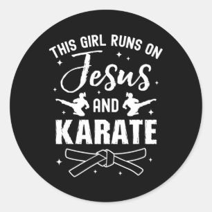 Funny Karate Design For Girls Women Karate Martial Classic Round Sticker