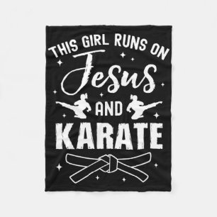 Funny Karate Design For Girls Women Karate Martial Fleece Blanket