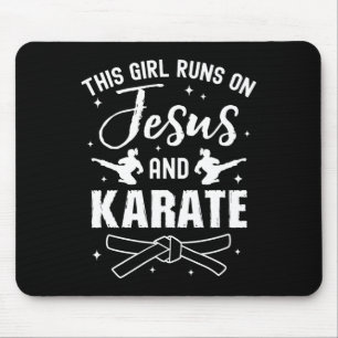 Funny Karate Design For Girls Women Karate Martial Mouse Pad