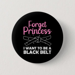 Funny Karate Design For Women Girls Black Belt Mar 6 Cm Round Badge