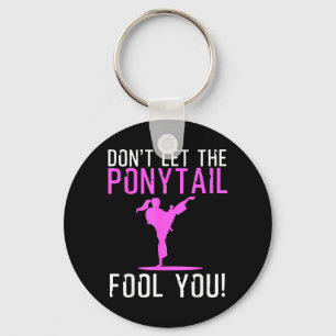 Funny Karate Design for Women Girls Karate Kick Key Ring
