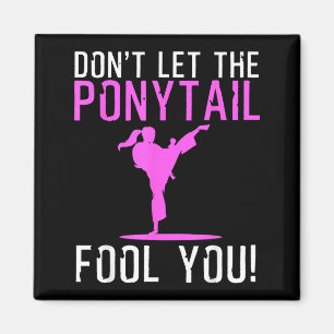 Funny Karate Design for Women Girls Karate Kick Magnet