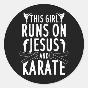 Funny Karate Design for Women Girls Karate Martial Classic Round Sticker