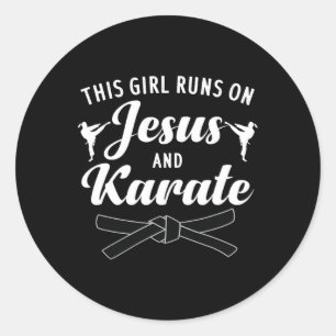 Funny Karate Design For Women Girls Karate Martial Classic Round Sticker
