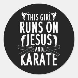 Funny Karate Design For Women Girls Karate Martial Classic Round Sticker