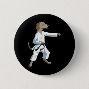 Funny Karate Dog Weimaraner For Men Women Kids 6 Cm Round Badge