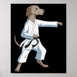 Funny Karate Dog Weimaraner For Men Women Kids  Poster