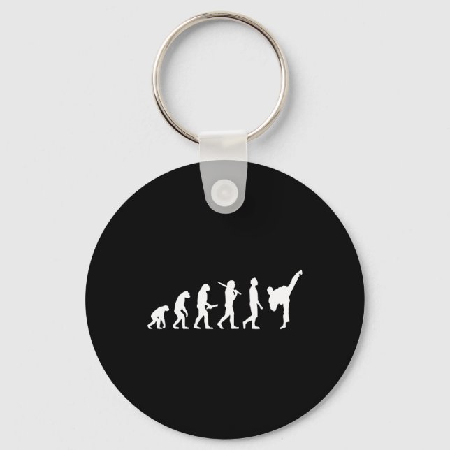 Funny Karate Evolution Gift For Martial Artists  Key Ring (Front)