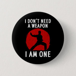 Funny Karate For Men Women Karate Black Belt Marti 6 Cm Round Badge