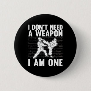 Funny Karate For Men Women Karate Black Belt Marti 6 Cm Round Badge