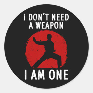 Funny Karate For Men Women Karate Black Belt Marti Classic Round Sticker