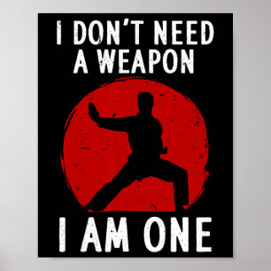 Funny Karate For Men Women Karate Black Belt Marti Poster