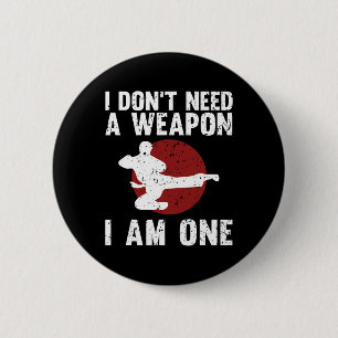 Funny Karate For Men Women Taekwondo Martial Arts 6 Cm Round Badge