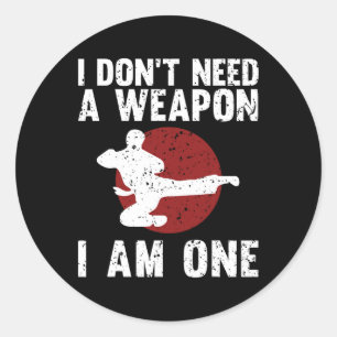 Funny Karate For Men Women Taekwondo Martial Arts Classic Round Sticker