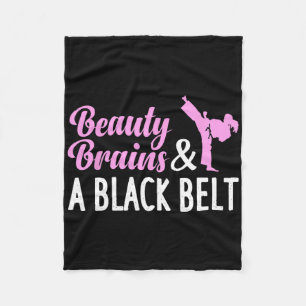 Funny Karate For Women Girl Taekwondo Martial Arts Fleece Blanket