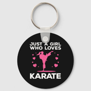 Funny Karate For Women Girls Karate Black Belt Mar Key Ring