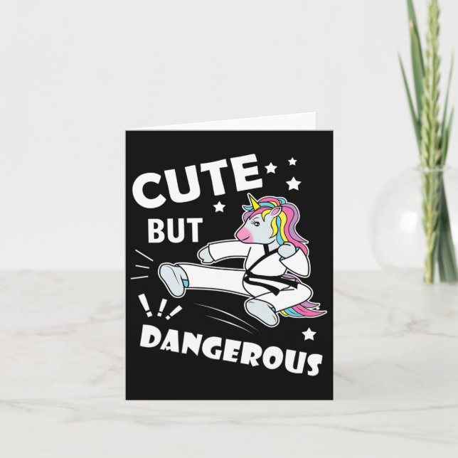 Funny Karate Girl Birthday Gift Shirt Cute But Dan Card (Front)