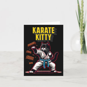 Funny Karate Kitty - Martial Arts Feline Champion Card