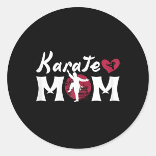 Funny Karate Lover Mum Graphic For Women And Girls Classic Round Sticker