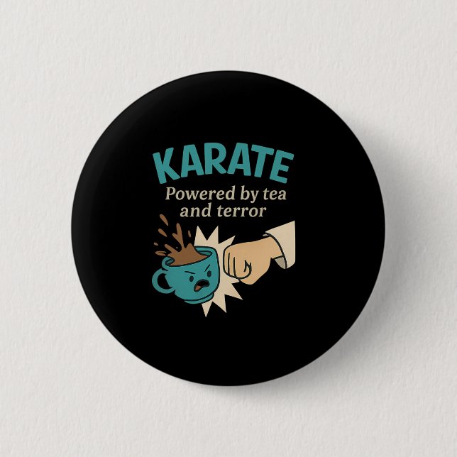 Funny Karate Martial Humour Powered  6 Cm Round Badge (Front)