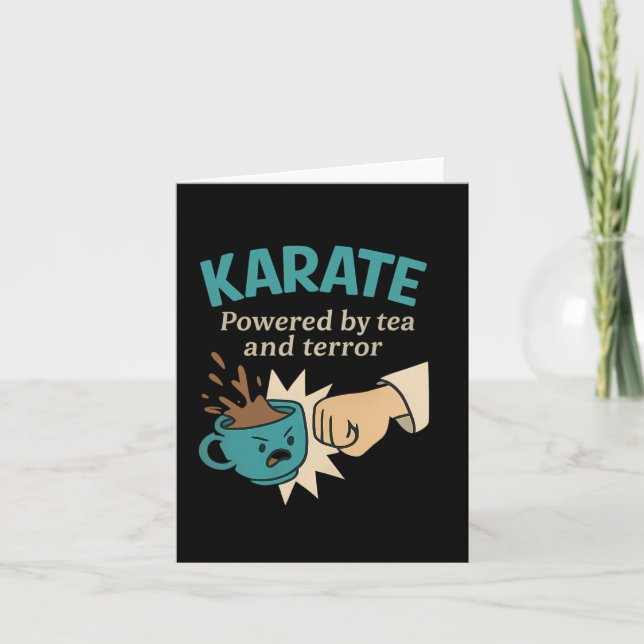 Funny Karate Martial Humour Powered  Card (Front)