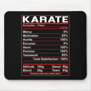 Funny Karate Nutrition Facts Fighter Mouse Pad