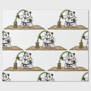 Funny Karate Panda Martial Arts Fail Wrapping Paper