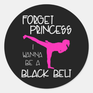 Funny Karate Shirt Girl Black Belt Martial Arts Gi Classic Round Sticker
