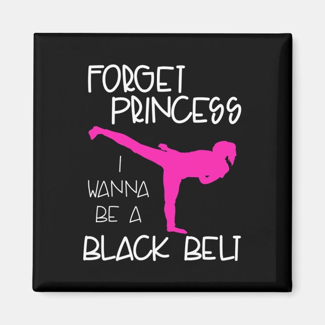 Funny Karate Shirt Girl Black Belt Martial Arts Gi Magnet (Front)
