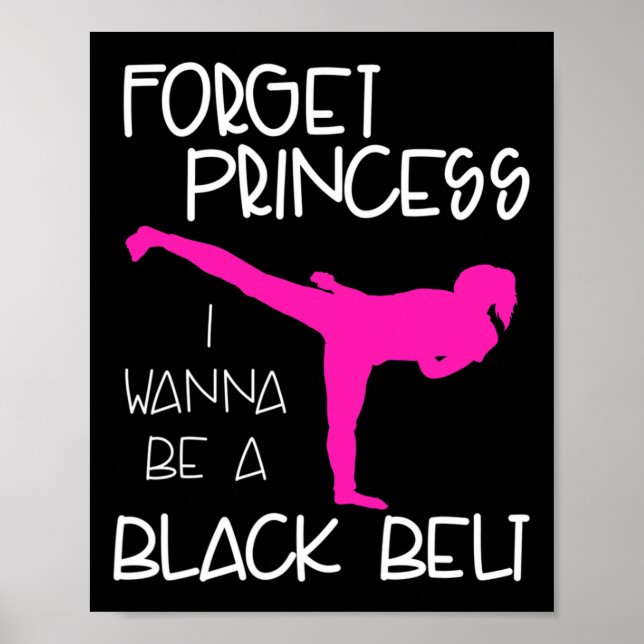 Funny Karate Shirt Girl Black Belt Martial Arts Gi Poster (Front)