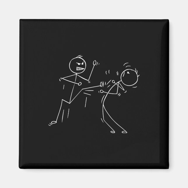 Funny Karate Stick Figure Karate Fighters  Magnet (Front)