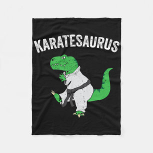 Funny Karate T Rex Dinosaur Cute Dino Martial Arts Fleece Blanket