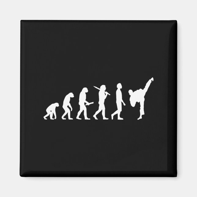 Funny Karate Taekwondo Evolution - Karateka Magnet (Front)