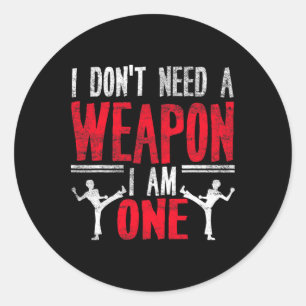 Funny Karate Taekwondo Joke Martial Arts Humor  Classic Round Sticker
