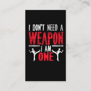 Funny Karate Taekwondo Joke Martial Arts Humour Business Card