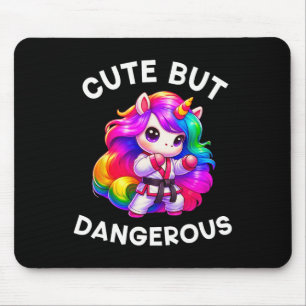 Funny Karate Unicorn Cute But Dangerous Karate Gi Mouse Pad