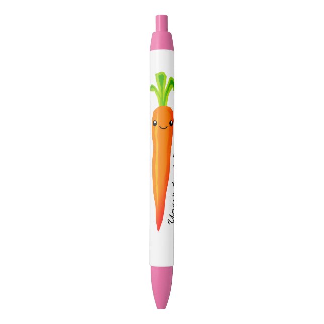 Funny kawaii carrot drawing personalized black ink pen (Front Vertical)