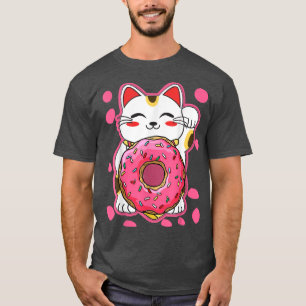 Funny Kawaii Cat Donut Japanese Anime Women Girls  T-Shirt