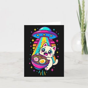 Funny Kawaii Cat Ramen Ufo Japanese Anime Women Gi Card