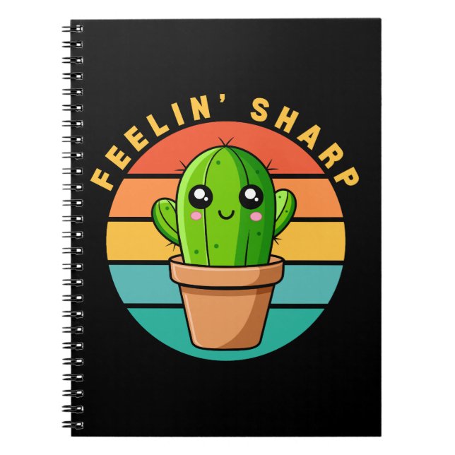 Funny Kawaii Cute Cactus Quote Notebook (Front)