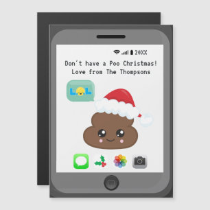 Funny Kawaii Emoji theme Happy Christmas Greetings Magnetic Invitation