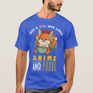 Funny kawaii Just A girl Who Loves Anime and Foxes T-Shirt
