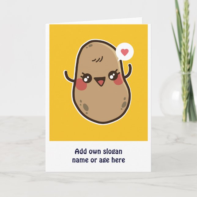 Funny Kawaii Potato Cute Girls Teen Graphics Gifts Card (Front)