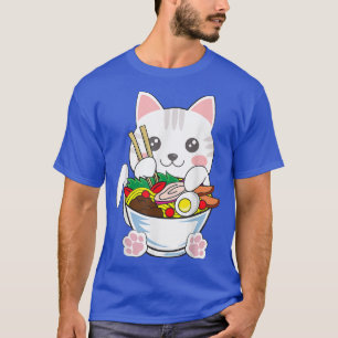 Funny Kawaii Ramen Cat, Japanese Neko Noodle Gift T-Shirt